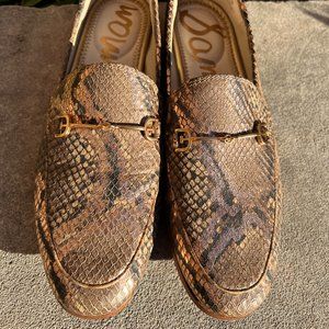 Sam Edelman Loraine Bit Loafer in Rose Gold Snake (Size 8)